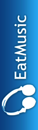 Logo EatMusic Fond Bleu Vertical